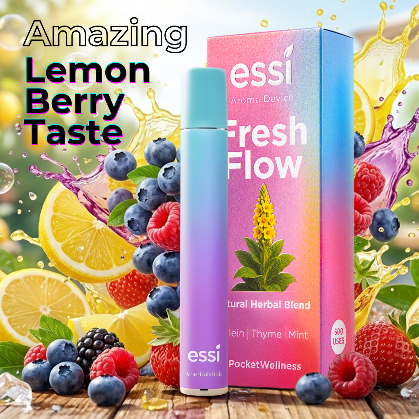 Detox Mullein Diffuser pen with Thyme & Mint - Essi Aroma Diffuser up to 600 puffs